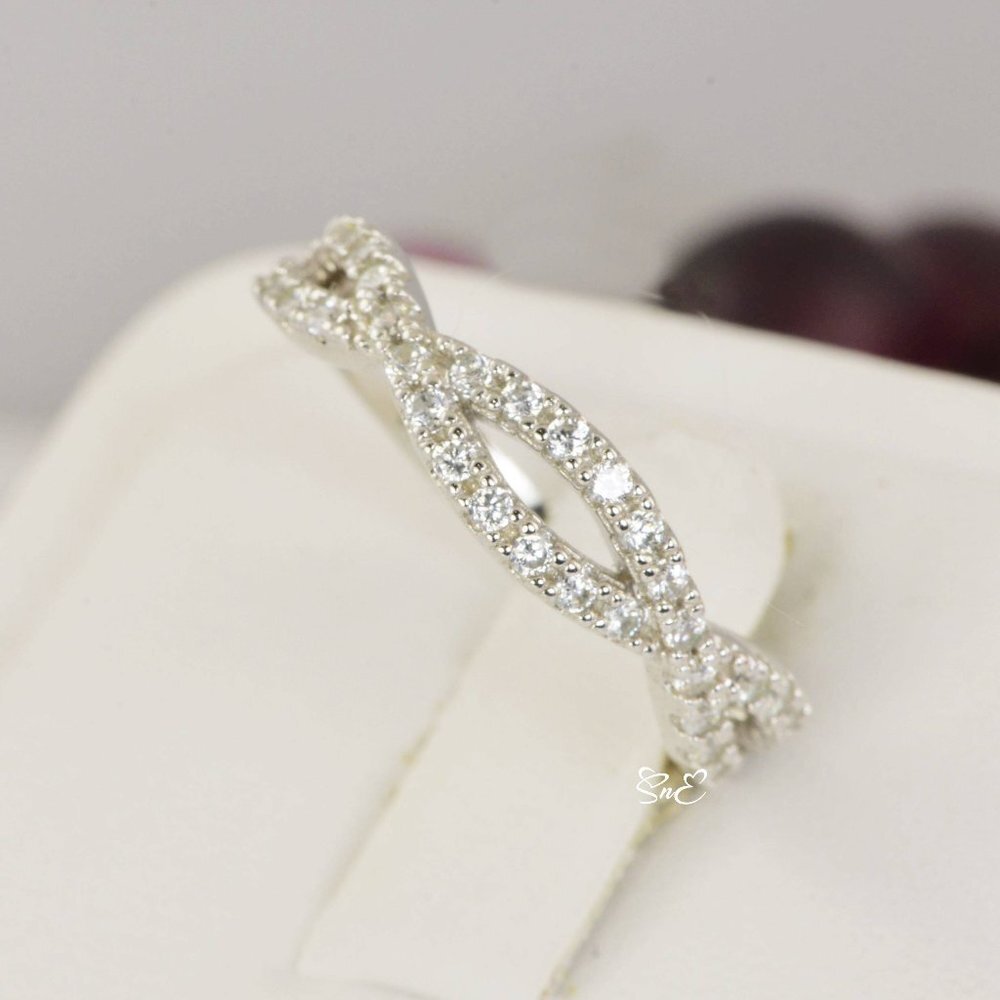 Round Cut Diamond Enhancer Guard Ring 14K White Gold Finish Crown Weddin…